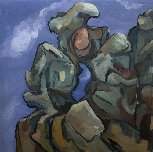 Basalt - Angel's Rest (2007). 48" x 48". Oil on panel.