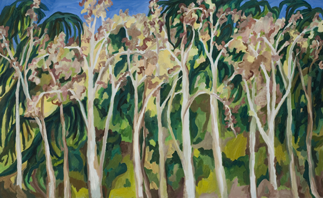 Budding Alders (2007). 36" x 60". Oil on canvas.