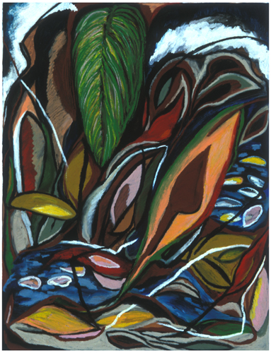 Caño Negro (2005). 34" x 24". Oil stick on paper.
