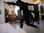 Performing a Loie Fuller dance at the Maryhill Museum, with Carol in the foreground (2008).