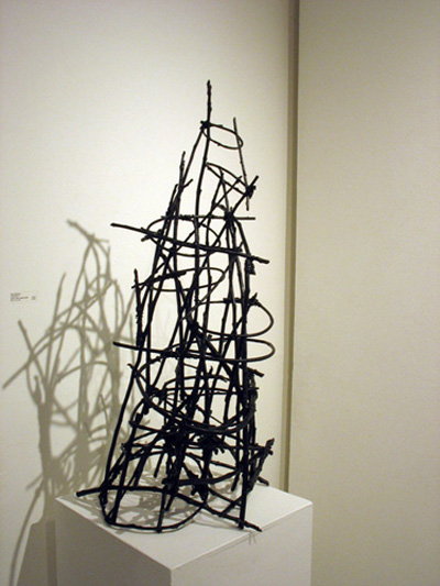 Structure 4 (2013). Sticks, wire, acrylic paint.