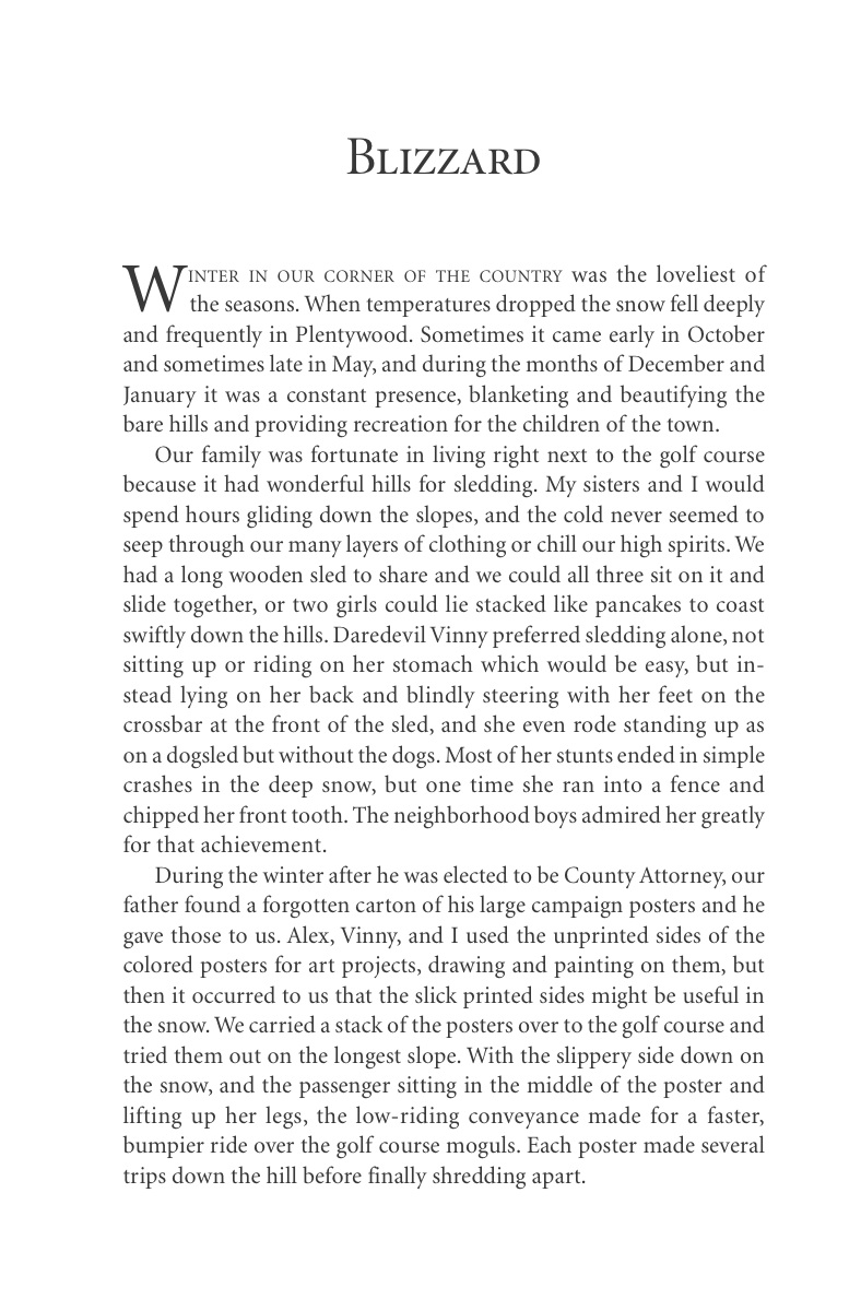 Blizzard (p. 67), from Carol Benson (2006), 'The Old Lonesome', Farcountry Press, Helena, Montana.