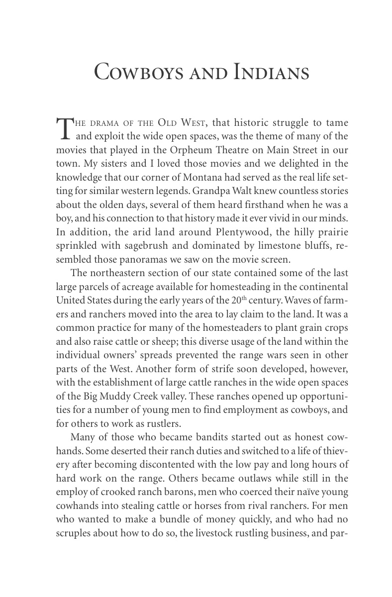 Cowboys and Indians (p. 99), from Carol Benson (2006), 'The Old Lonesome', Farcountry Press, Helena, Montana.