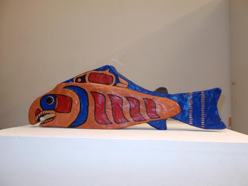 Salmon (2014): detail. Papier mâché.