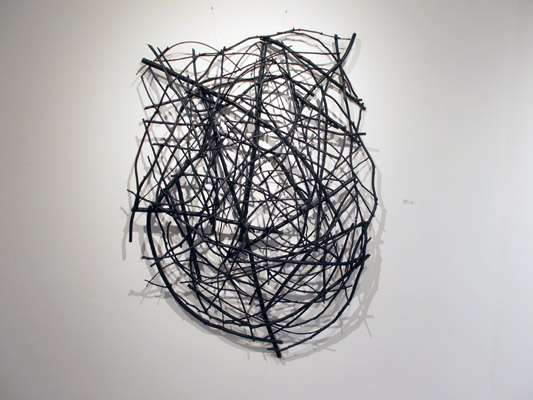 Styx Redux (2014). 64" x 46" x 10". Wood, wire, acrylic paint.