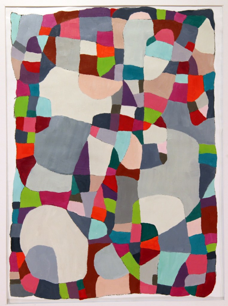 Counterpane 16 (2023), 24" x 18", oil on gessoed paper.